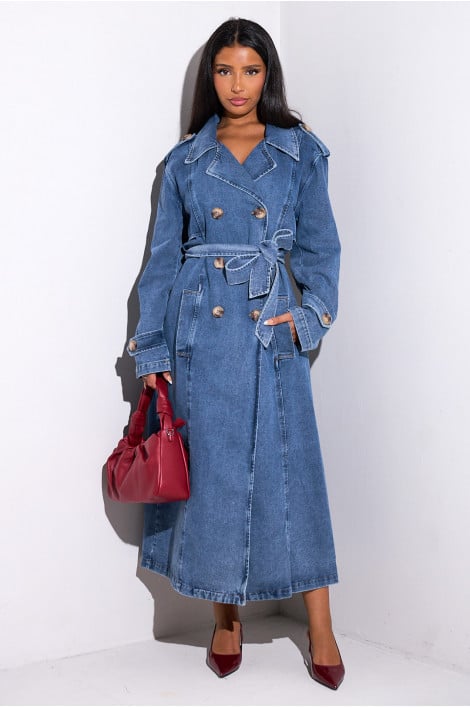 Manteau long en jean