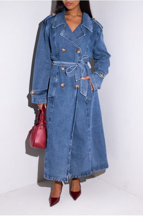 Manteau long en jean