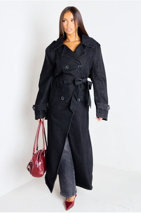 Manteau long en jean